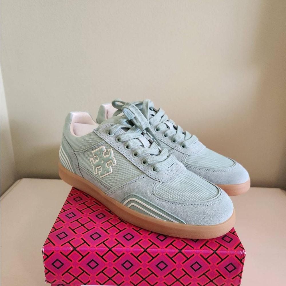 (New) Tory Burch Aqua Mint Suede Sneakers